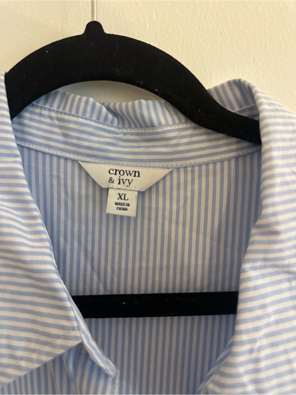 crown & ivy Blue and White Striped Button-Up Shirt - Picture 3 of 5